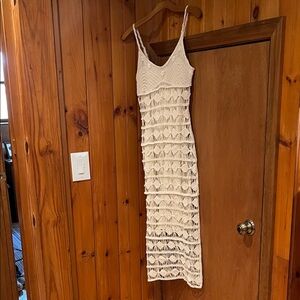 Rebellion Cream Crochet Midi Dress